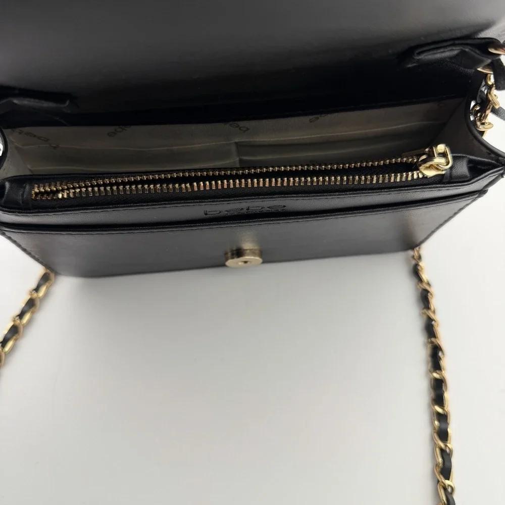 Set 2‎ Bebe Crossbody Black  Purse With Wallet Chain  Strap Logo Mob Wife Gold
